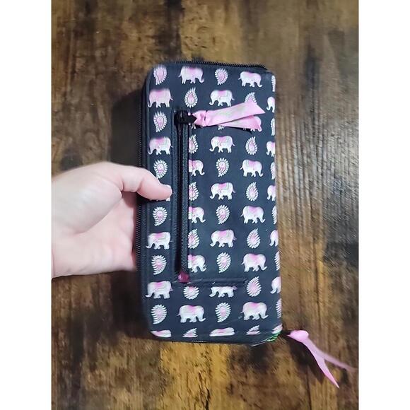 Vera Bradley PINK ELEPHANTS Zip AROUND Wallet CLUTCH Wristlet PURSE Tote NWT - Picture 5 of 6